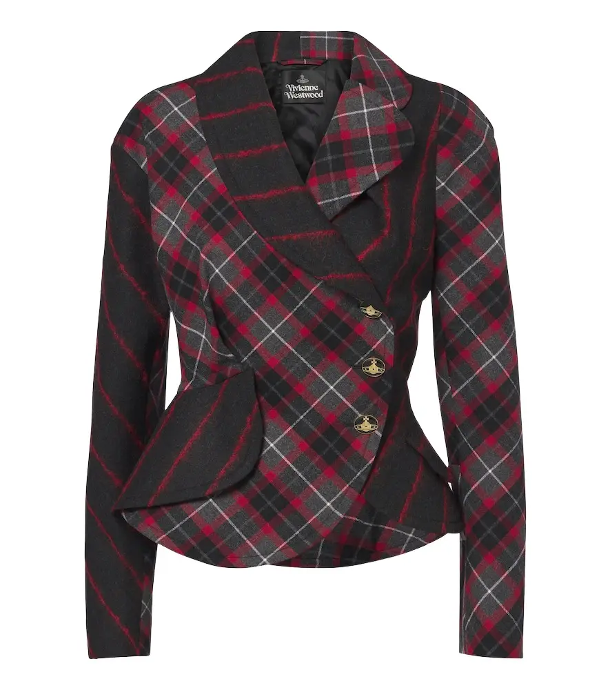 Vivienne Westwood Stormy peplum tartan wool jacket | Image 1 Vivienne Westwood Stormy peplum tartan wool jacket | Image 1