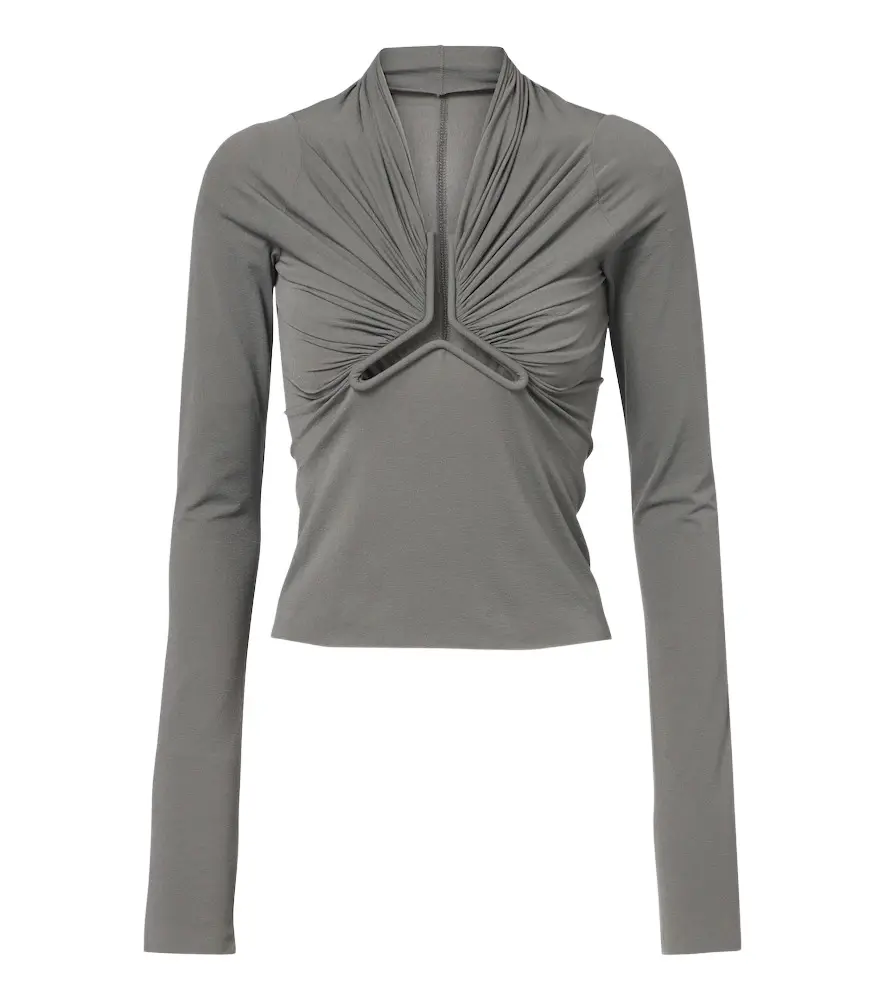Rick Owens Allanah gathered jersey top | Image 1 Rick Owens Allanah gathered jersey top | Image 1