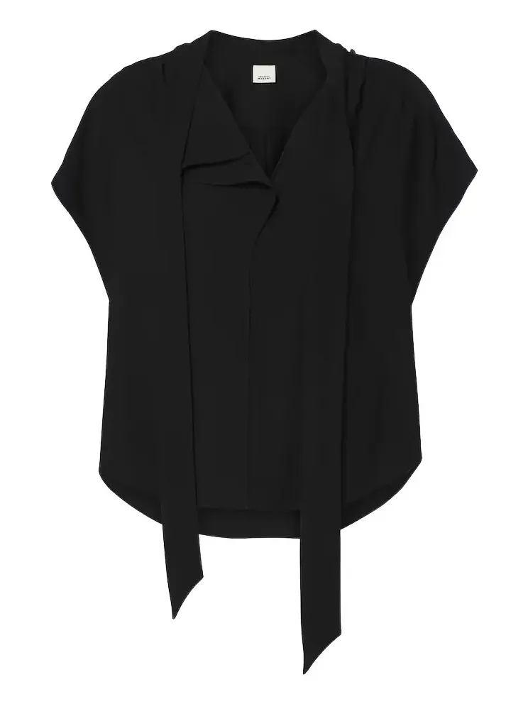 Selene tie-neck crêpe blouse Selene tie-neck crêpe blouse