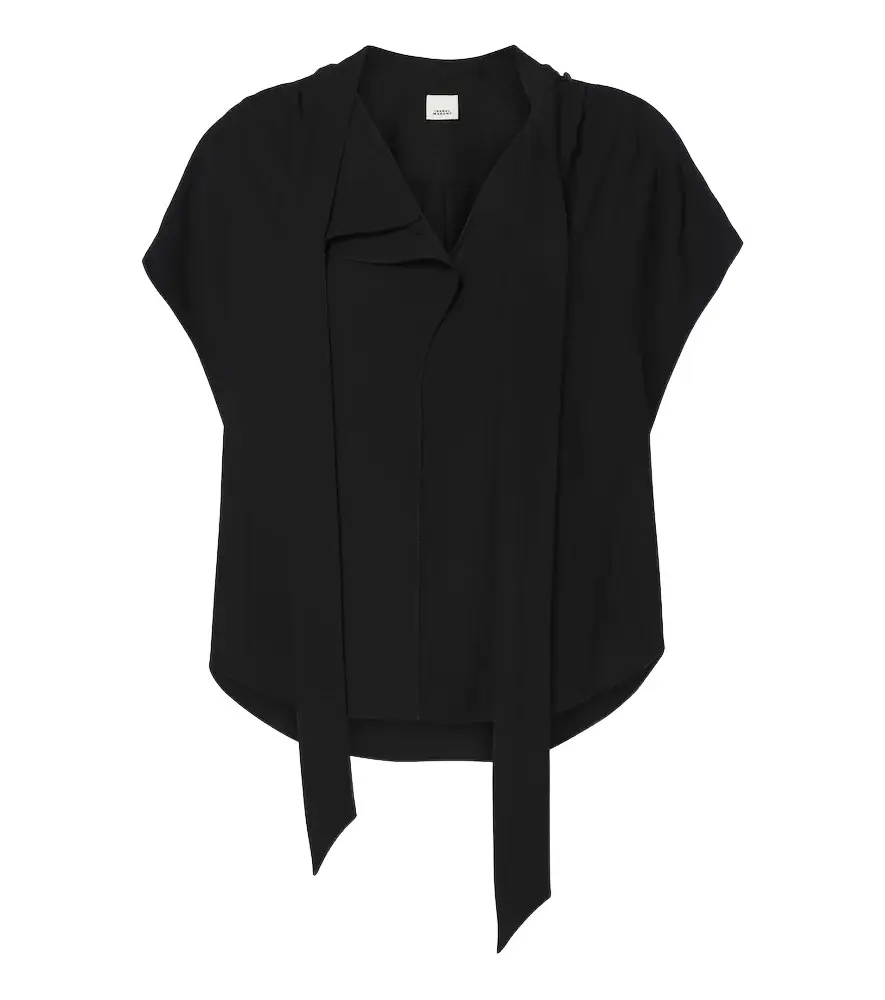 Isabel Marant Selene tie-neck crêpe blouse | Image 1 Isabel Marant Selene tie-neck crêpe blouse | Image 1
