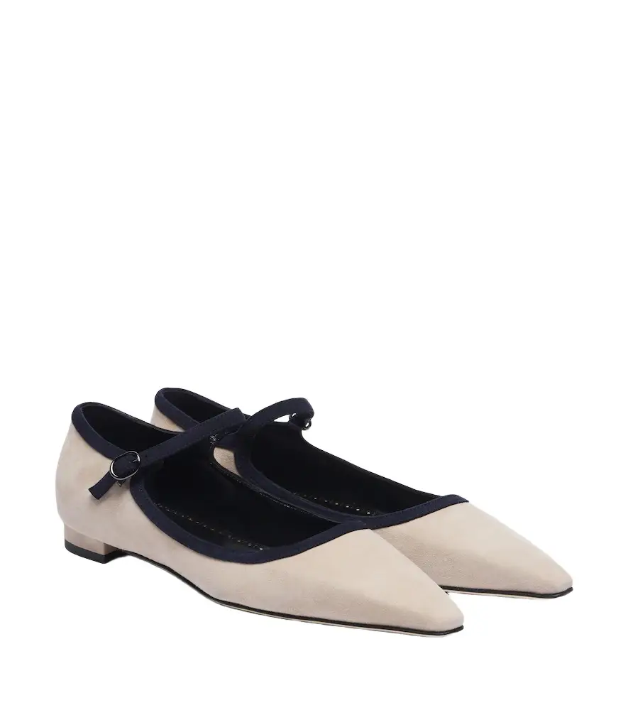 Manolo Blahnik Perdiccamod suede ballet flats