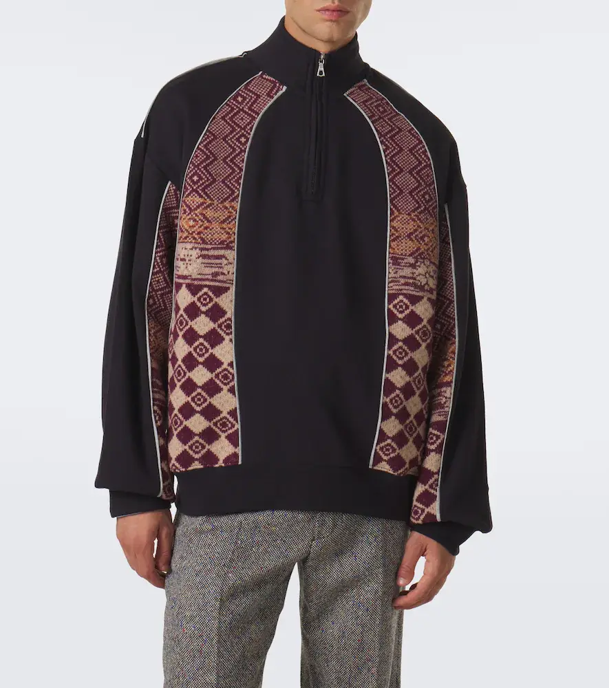 Dries Van Noten Cotton and wool half-zip sweater | Thumbnail 2