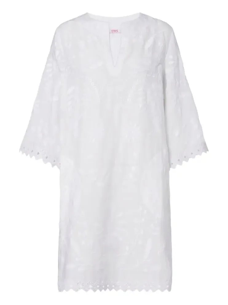 Aigue-Marine embroidered linen minidress Aigue-Marine embroidered linen minidress