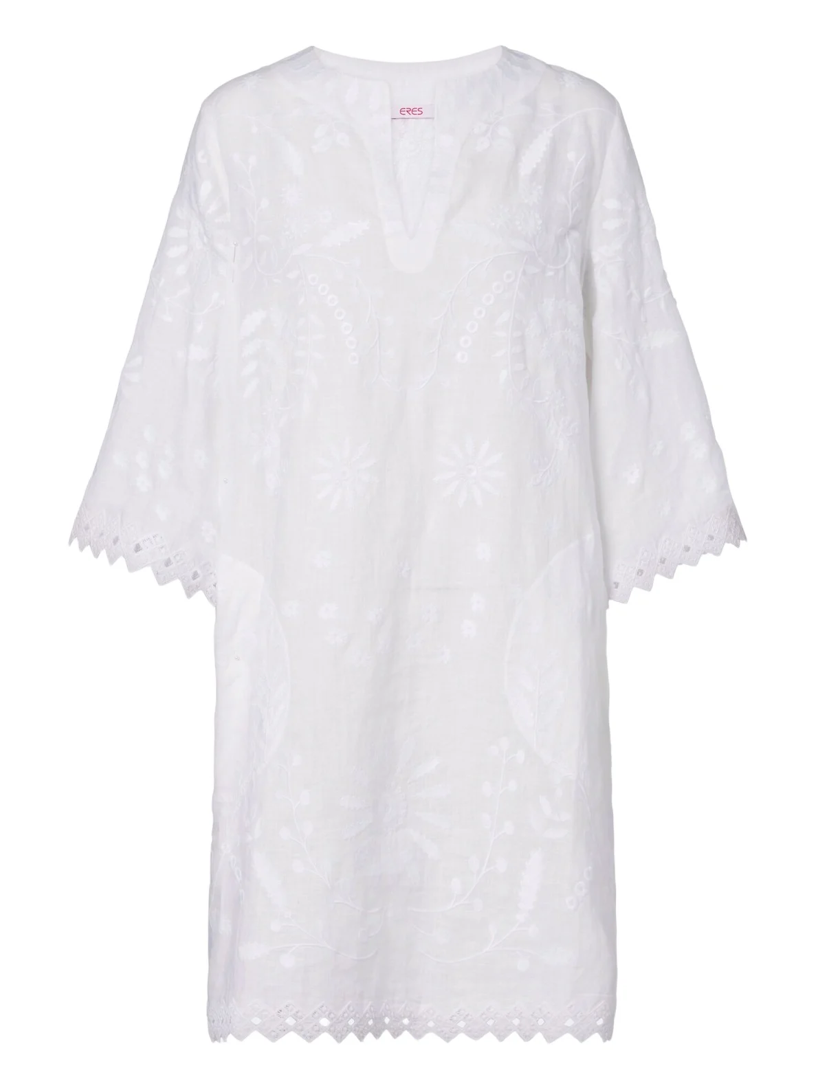 Aigue-Marine embroidered linen minidress
