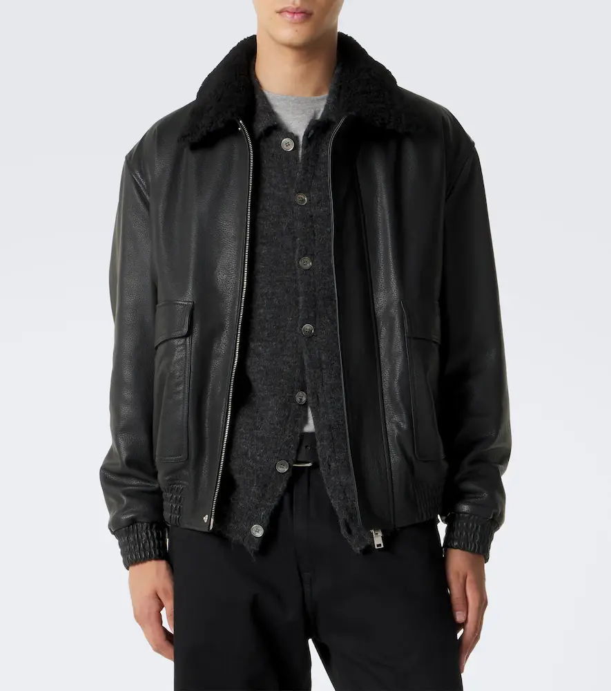 ARMA Bari teddy-trimmed leather blouson jacket | Thumbnail 4 ARMA Bari teddy-trimmed leather blouson jacket | Thumbnail 4