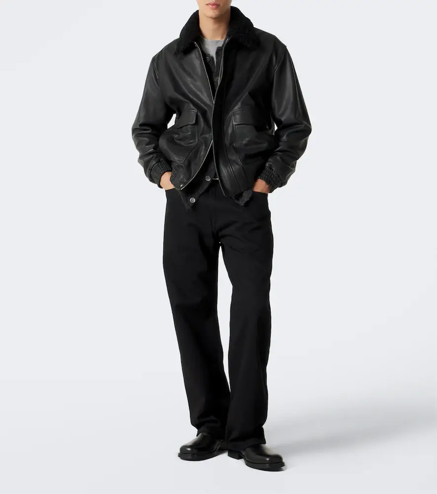 ARMA Bari teddy-trimmed leather blouson jacket | Thumbnail 7 ARMA Bari teddy-trimmed leather blouson jacket | Thumbnail 7