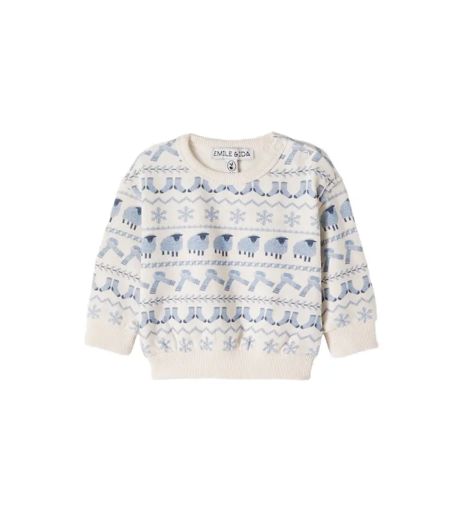 EMILE & IDA Baby printed cotton fleece sweatshirt | Image 1 EMILE & IDA Baby printed cotton fleece sweatshirt | Image 1