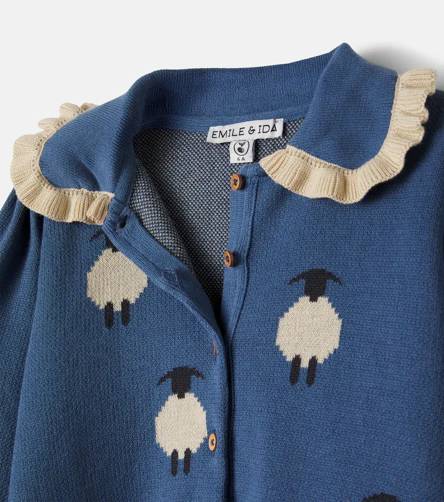 EMILE & IDA Jacquard ruffled cotton cardigan | Thumbnail 2 EMILE & IDA Jacquard ruffled cotton cardigan | Thumbnail 2
