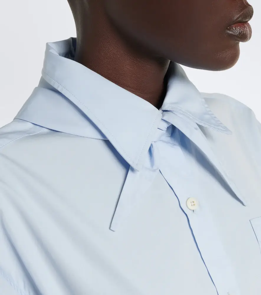 Prada Tie-neck cotton poplin shirt | Thumbnail 2