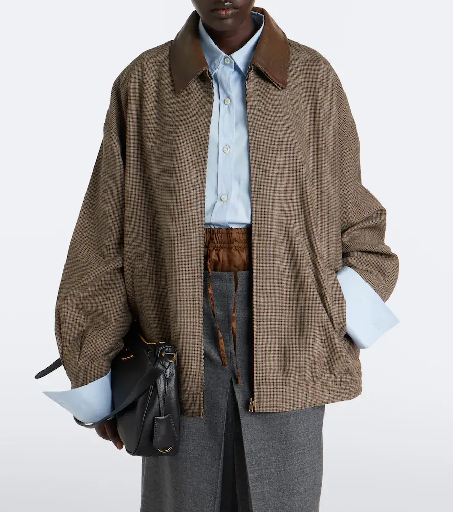 Prada Tie-neck cotton poplin shirt | Thumbnail 4