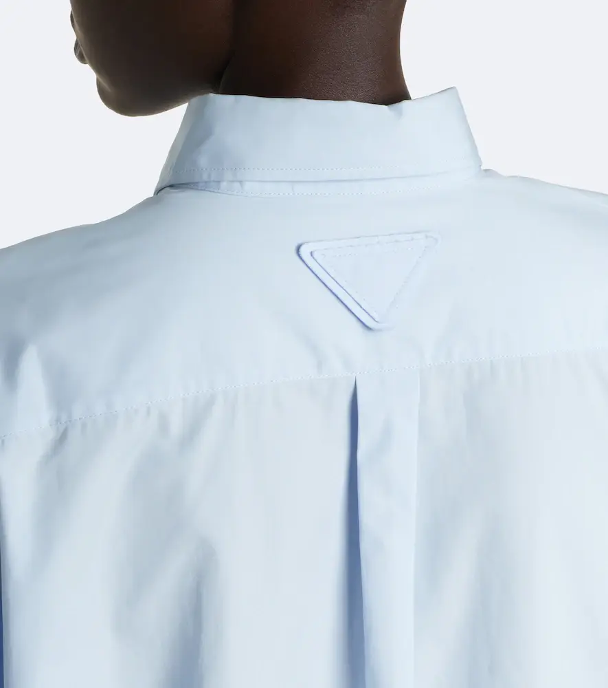 Prada Tie-neck cotton poplin shirt | Thumbnail 5