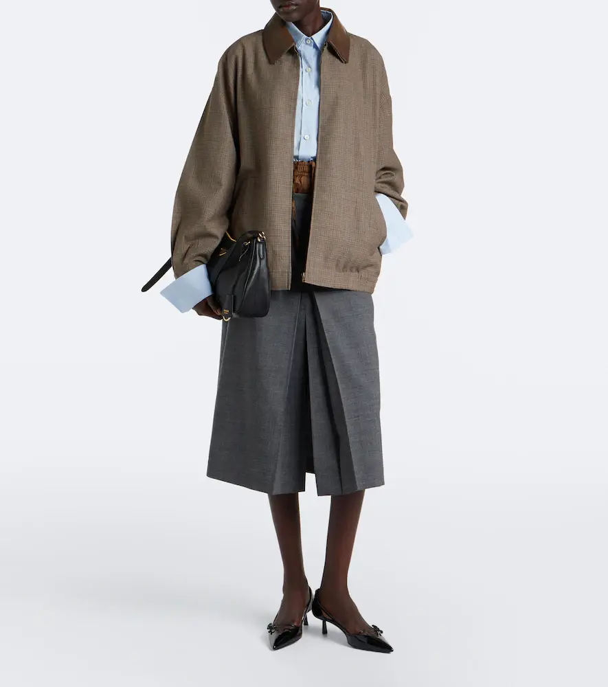 Prada Tie-neck cotton poplin shirt | Thumbnail 7