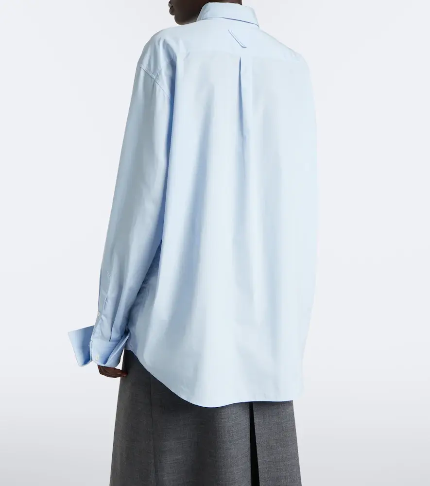 Prada Tie-neck cotton poplin shirt | Thumbnail 8