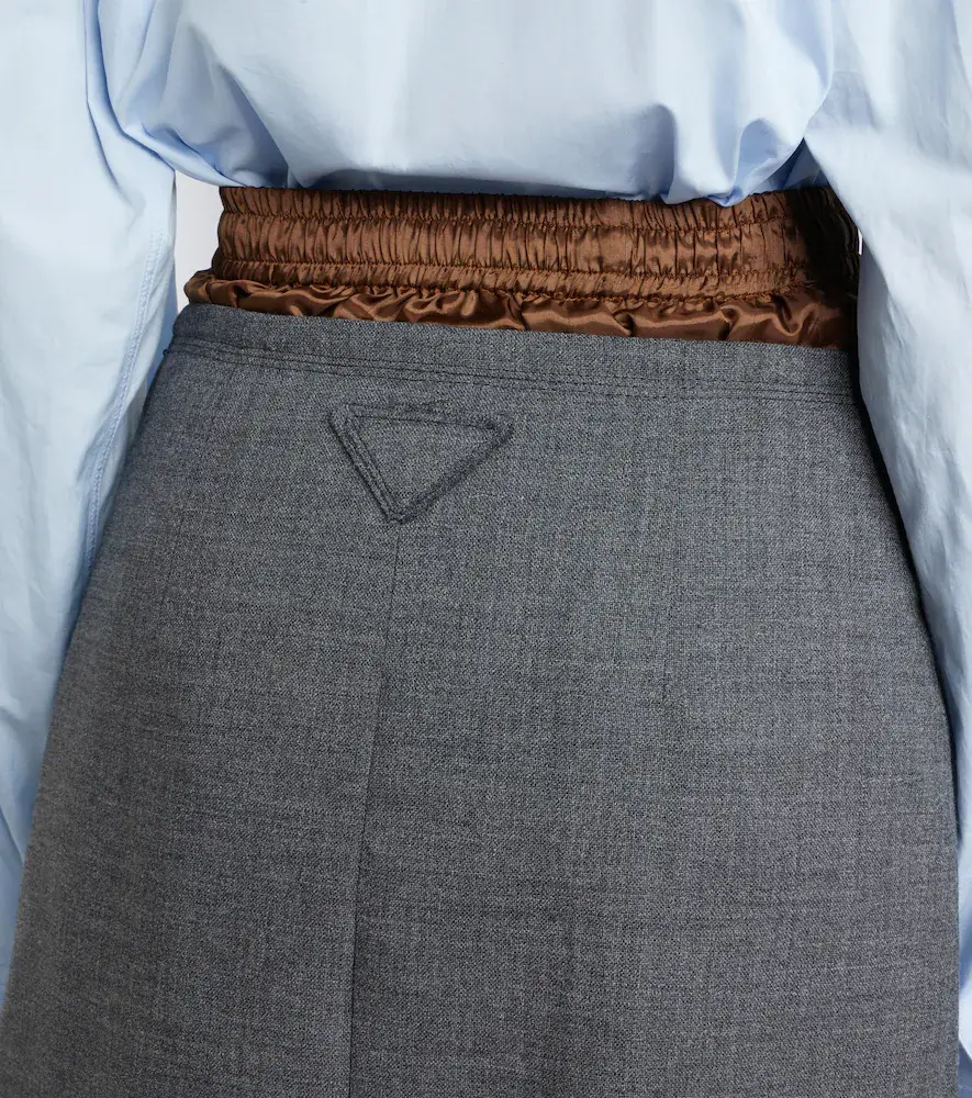 Prada Layered pleated wool midi skirt | Thumbnail 6 Prada Layered pleated wool midi skirt | Thumbnail 6