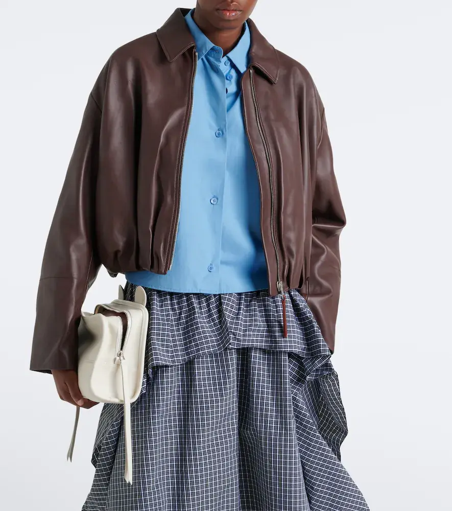Loewe Draped leather jacket | Thumbnail 7 Loewe Draped leather jacket | Thumbnail 7