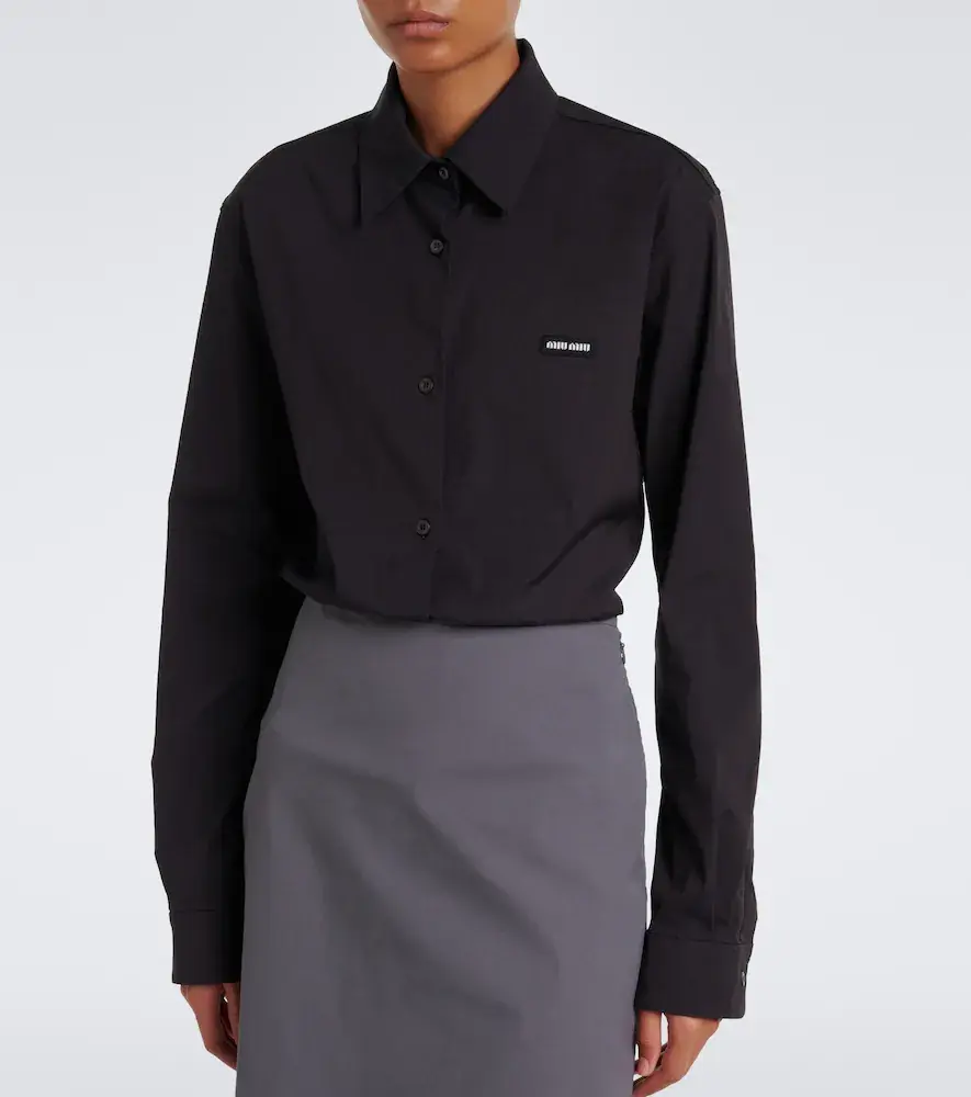 Miu Miu Cotton-blend poplin shirt | Thumbnail 3