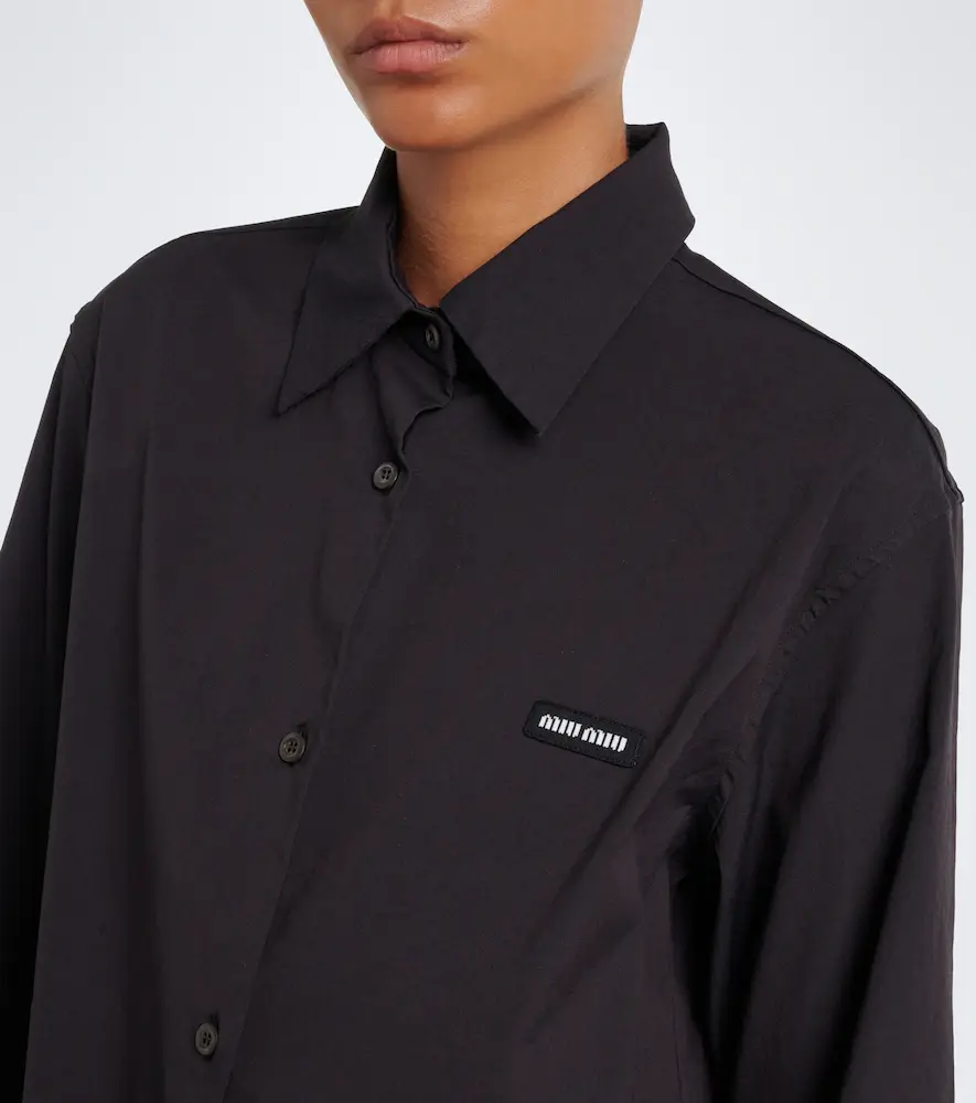Miu Miu Cotton-blend poplin shirt | Thumbnail 4