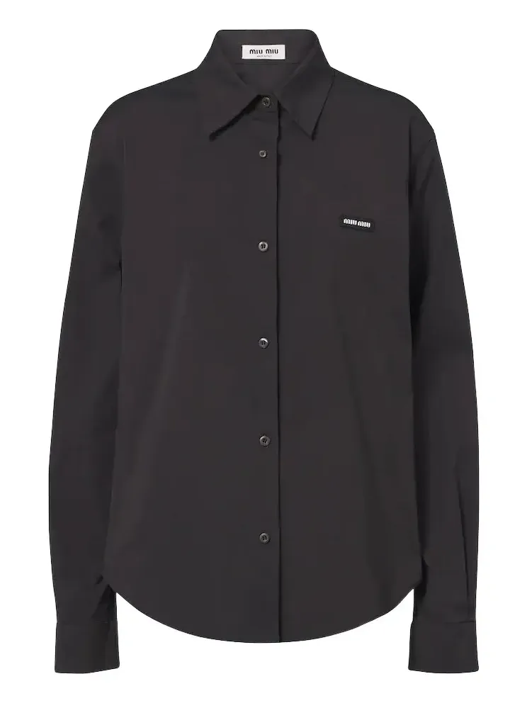 Cotton-blend poplin shirt