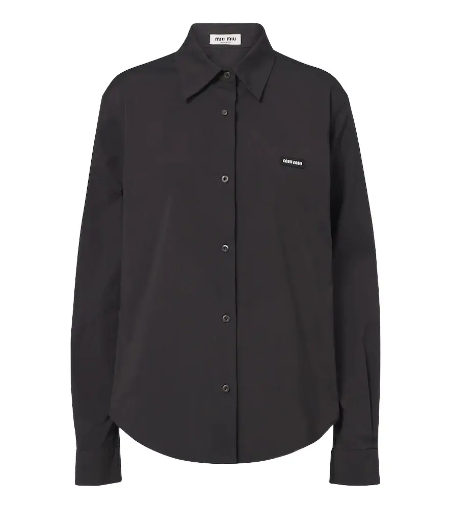 Miu Miu Cotton-blend poplin shirt | Image 1 Miu Miu Cotton-blend poplin shirt | Image 1