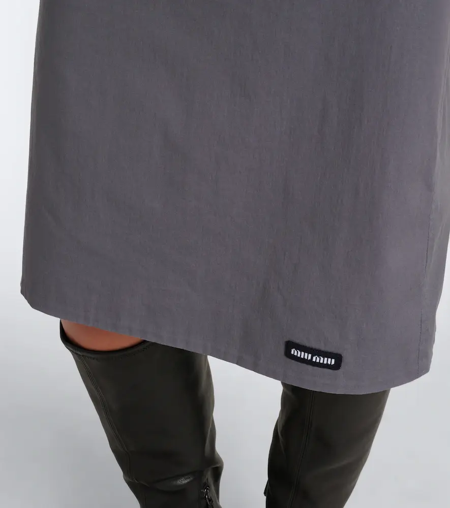 Miu Miu Cotton-blend poplin pencil skirt | Thumbnail 4 Miu Miu Cotton-blend poplin pencil skirt | Thumbnail 4