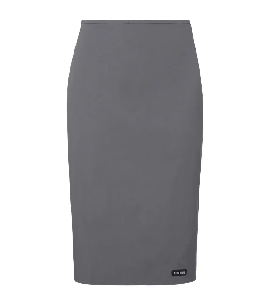 Miu Miu Cotton-blend poplin pencil skirt | Image 1 Miu Miu Cotton-blend poplin pencil skirt | Image 1