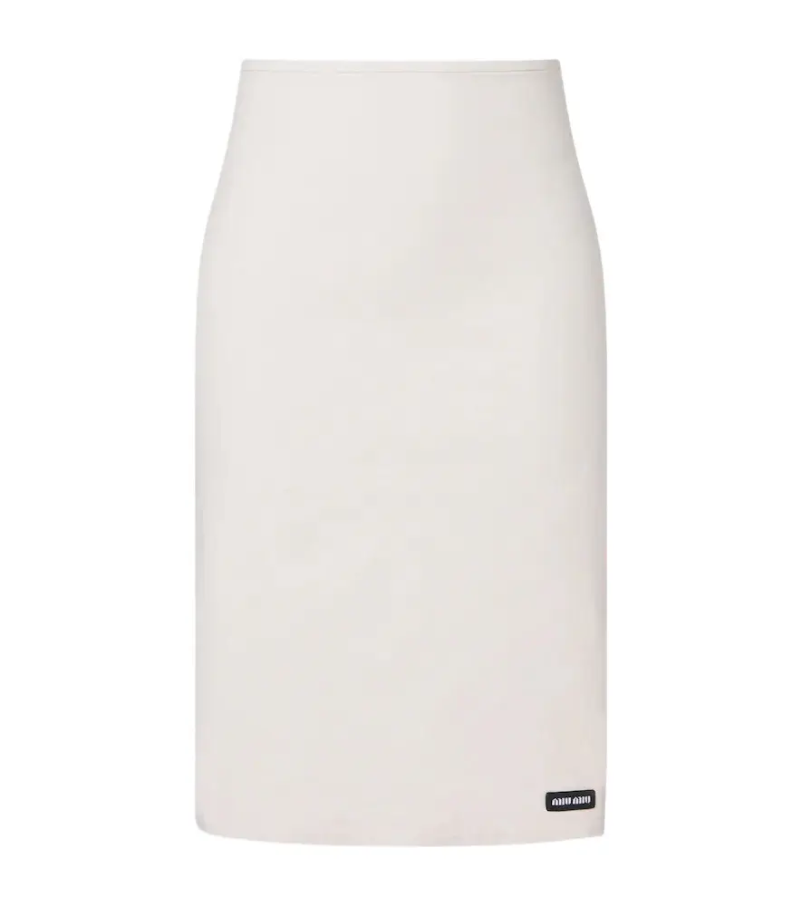 Miu Miu Cotton-blend poplin pencil skirt | Image 1 Miu Miu Cotton-blend poplin pencil skirt | Image 1