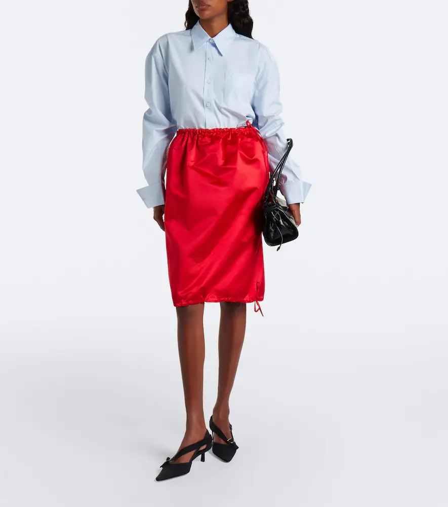 Prada Silk satin midi skirt | Thumbnail 4 Prada Silk satin midi skirt | Thumbnail 4