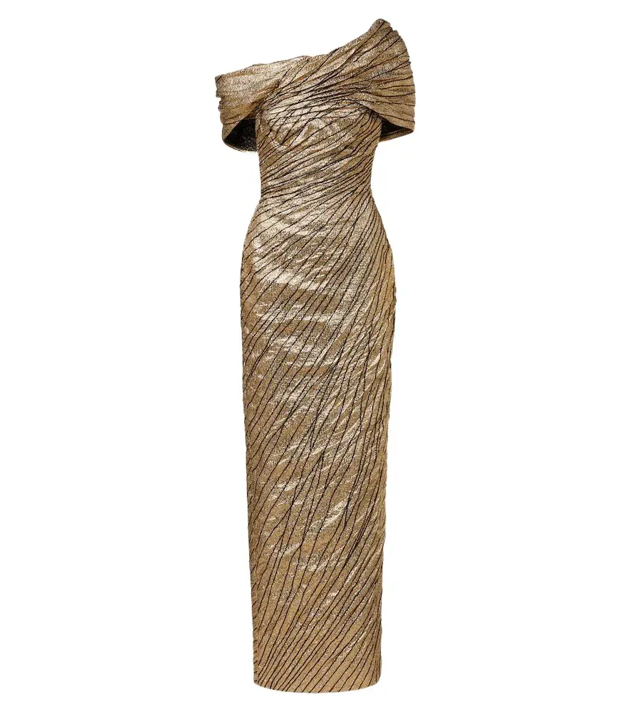 Marmar Halim Striped asymmetric brocade bustier gown | Image 1 Marmar Halim Striped asymmetric brocade bustier gown | Image 1