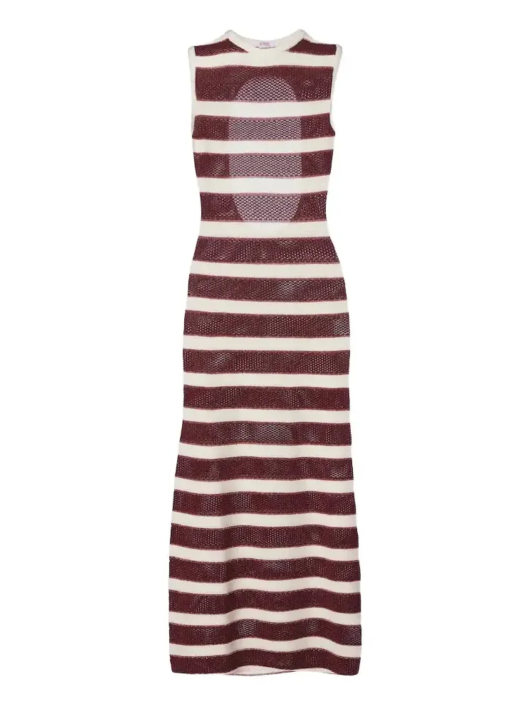 Régulière striped cotton-blend midi dress