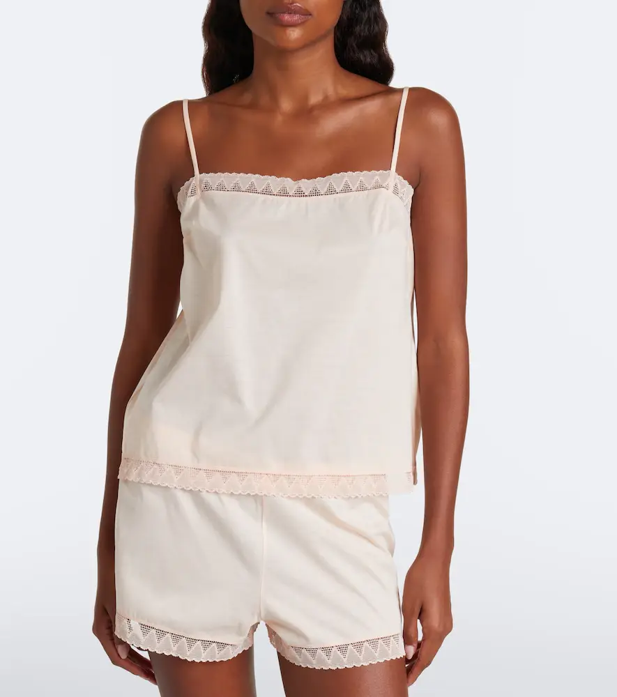Eres Sensoriel lace-trimmed cotton camisole | Thumbnail 2 Eres Sensoriel lace-trimmed cotton camisole | Thumbnail 2