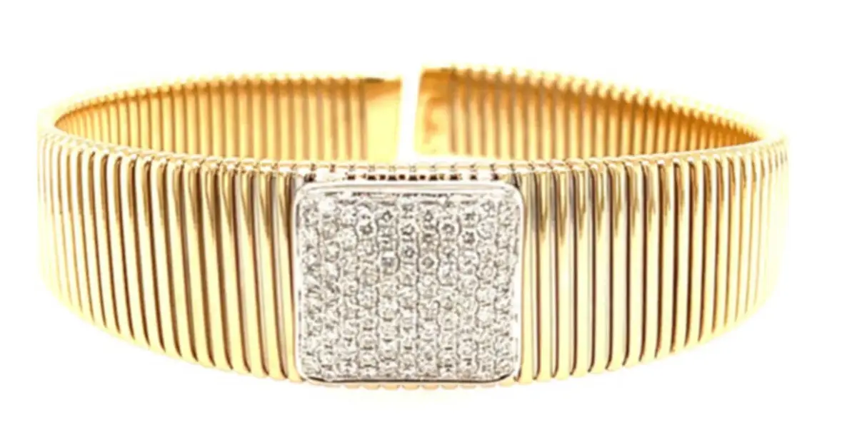 Wish Fine Jewelry 1.05ct Diamond 18K Gold Statement Bangle Bracelet | Image 1 Wish Fine Jewelry 1.05ct Diamond 18K Gold Statement Bangle Bracelet | Image 1