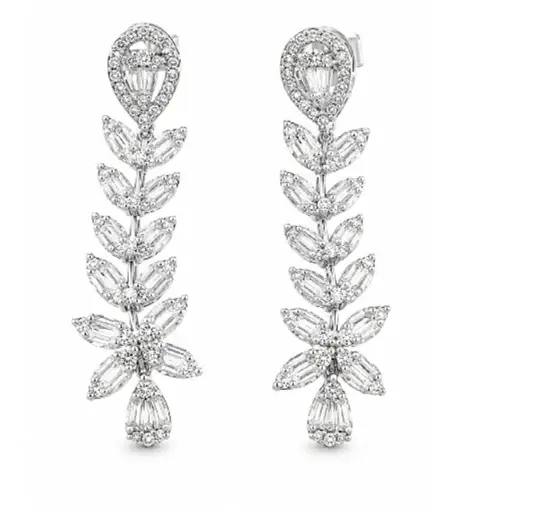 Wish Fine Jewelry 1.10ct Diamond 18K Gold Dangle Earrings | Image 1 Wish Fine Jewelry 1.10ct Diamond 18K Gold Dangle Earrings | Image 1