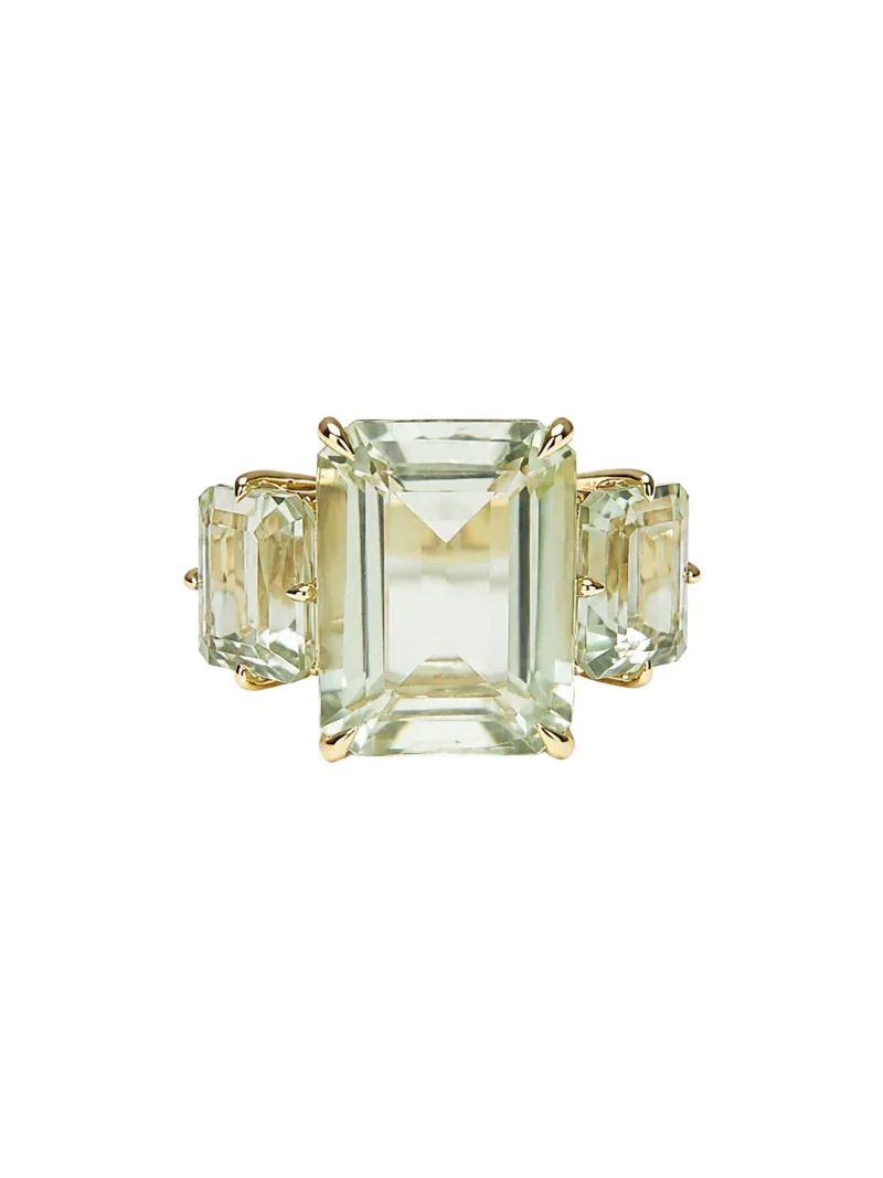 13.851ct Green Amethyst 18K Gold Ring 13.851ct Green Amethyst 18K Gold Ring