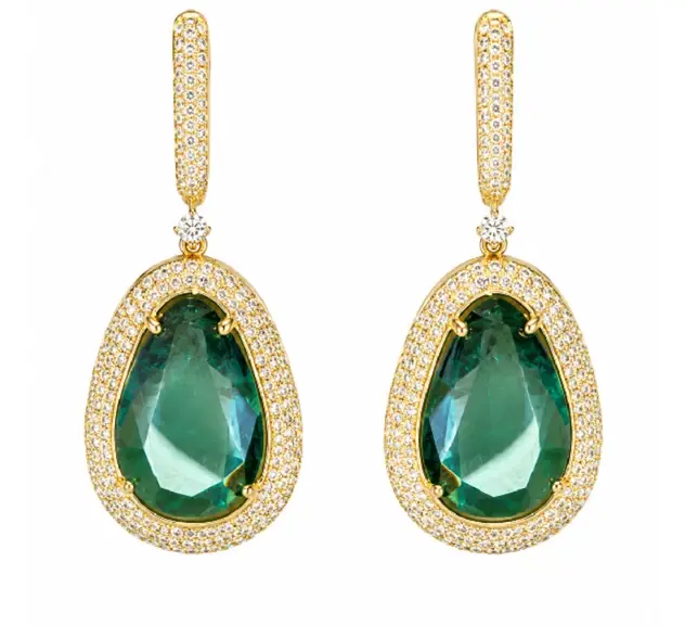 Wish Fine Jewelry 21.37ct Diamond Garnet 14K Gold Drop Earrings | Image 1 Wish Fine Jewelry 21.37ct Diamond Garnet 14K Gold Drop Earrings | Image 1