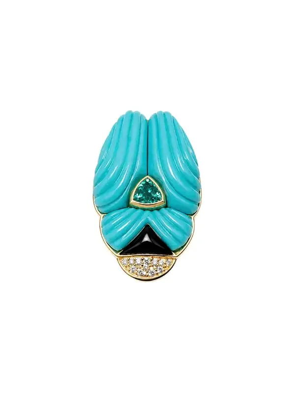 22.849ct Turquoise Black Onyx 18K Gold Pendant