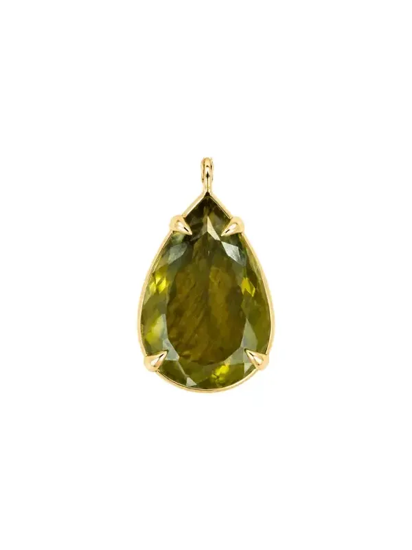 26.50ct Olive Quartz 18K Gold Statement Pendant