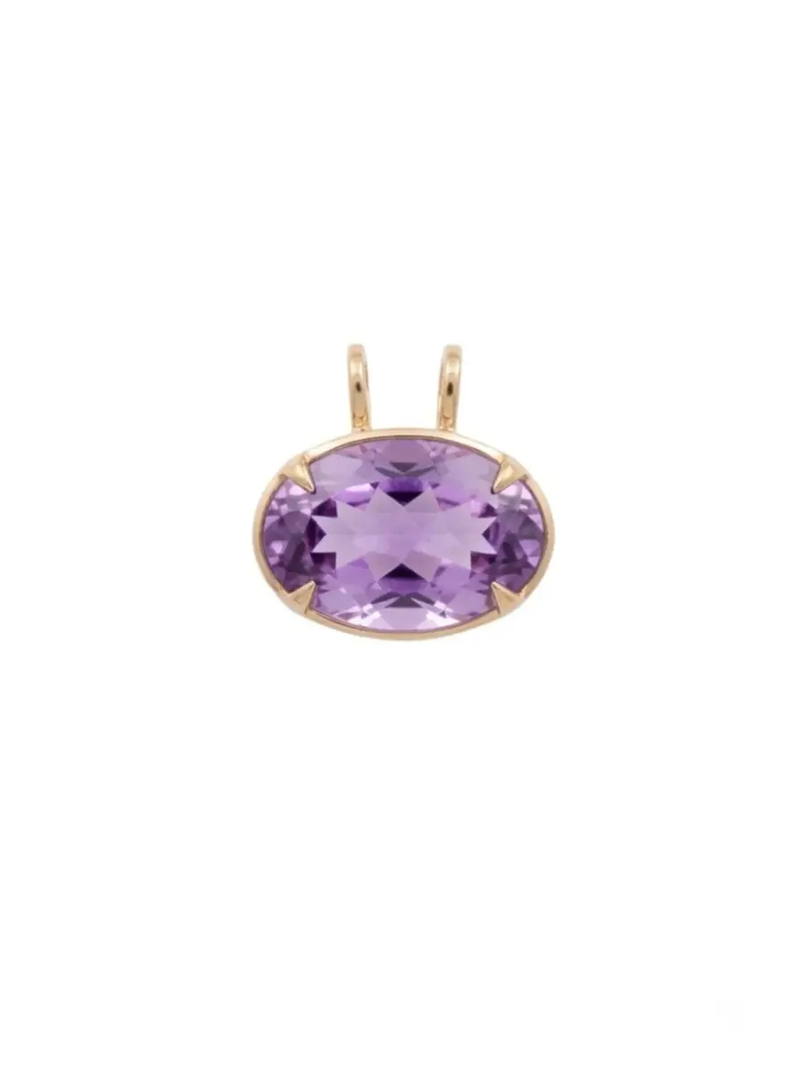 Wish Fine Jewelry 30.30ct Amethyst 18K Gold Oval Pendant | Image 1 Wish Fine Jewelry 30.30ct Amethyst 18K Gold Oval Pendant | Image 1