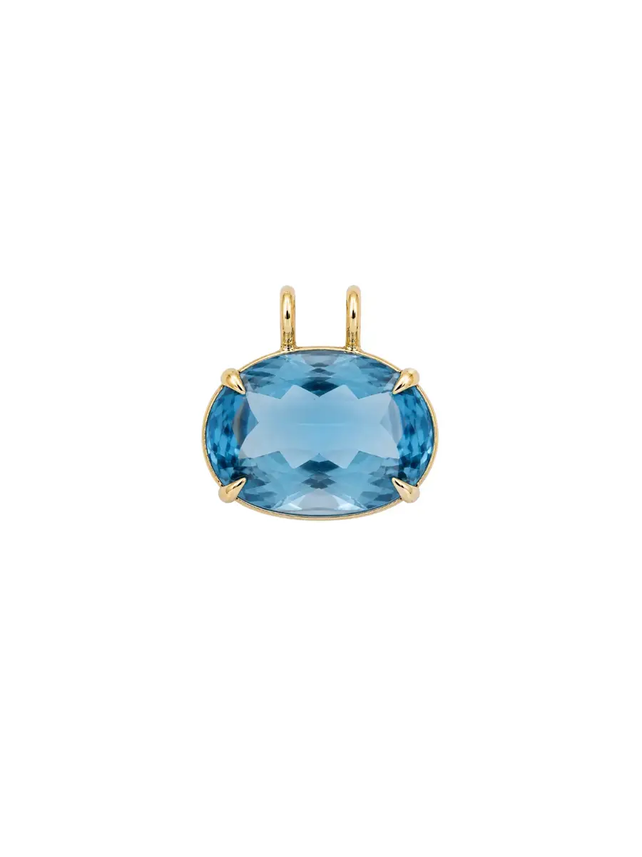 Wish Fine Jewelry 33ct Sky Blue Topaz 18K Gold Oval Statement Pendant | Image 1 Wish Fine Jewelry 33ct Sky Blue Topaz 18K Gold Oval Statement Pendant | Image 1