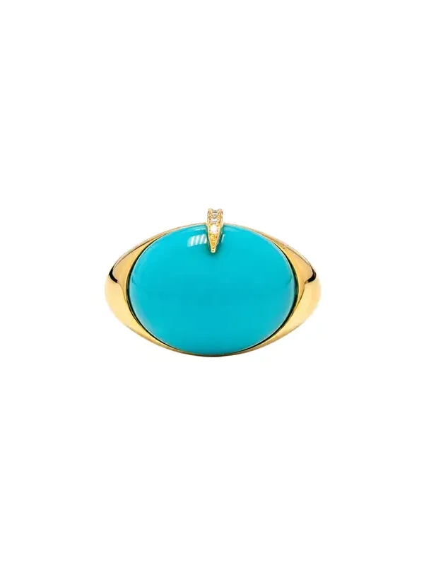 4.43ct Diamond Turquoise 18K Gold Halo Cocktail Ring 4.43ct Diamond Turquoise 18K Gold Halo Cocktail Ring