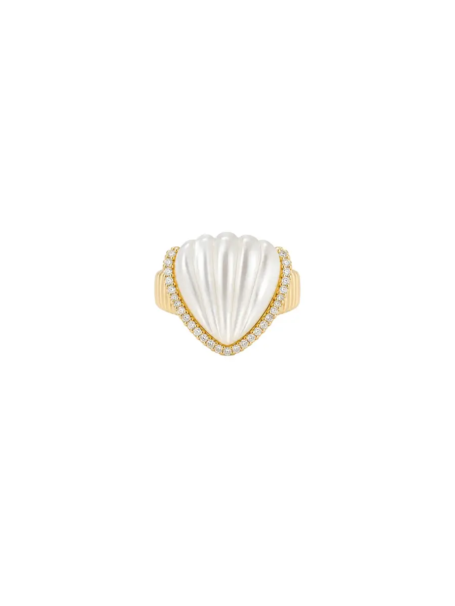 Wish Fine Jewelry 7.43ct Diamond Shell Ring in 18K Yellow Gold | Image 1 Wish Fine Jewelry 7.43ct Diamond Shell Ring in 18K Yellow Gold | Image 1