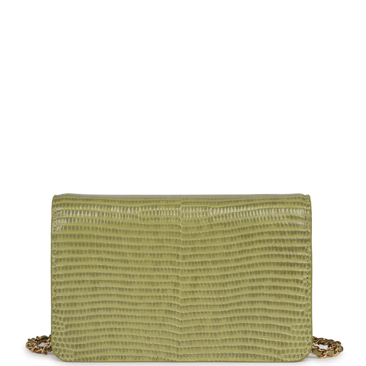 Chanel Chanel Wallet On Chain WOC Green Lizard Embossed Calfskin Gold Hardware | Thumbnail 3