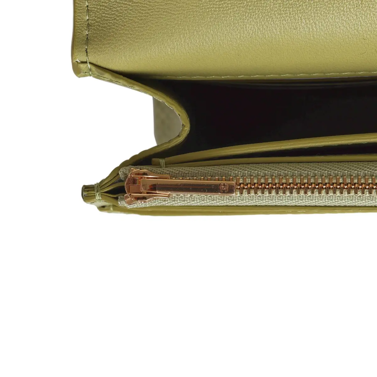 Chanel Chanel Wallet On Chain WOC Green Lizard Embossed Calfskin Gold Hardware | Thumbnail 9