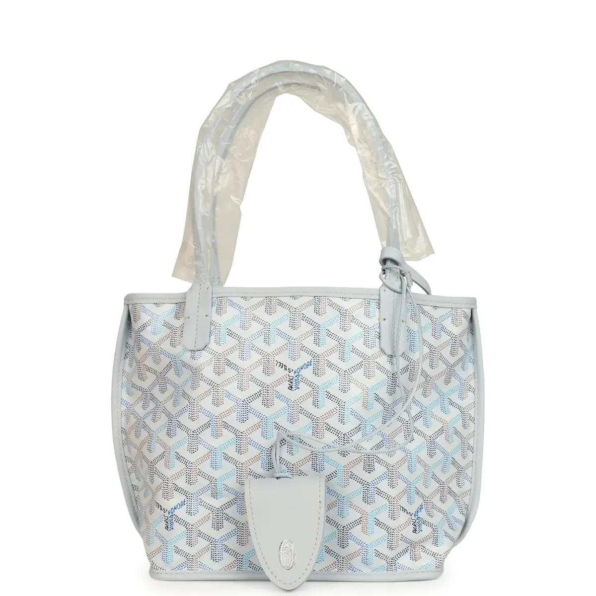 goyard Goyard Goyardine Anjou Polar Blue Mini Bag Palladium Hardware | Image 1 goyard Goyard Goyardine Anjou Polar Blue Mini Bag Palladium Hardware | Image 1