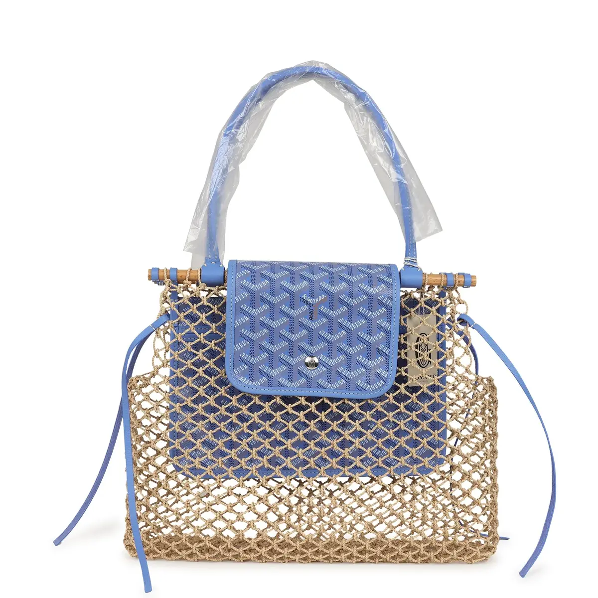 goyard Goyard Goyardine Canvas Iris Aligre Bag Raffia Net Palladium Hardware | Image 1 goyard Goyard Goyardine Canvas Iris Aligre Bag Raffia Net Palladium Hardware | Image 1