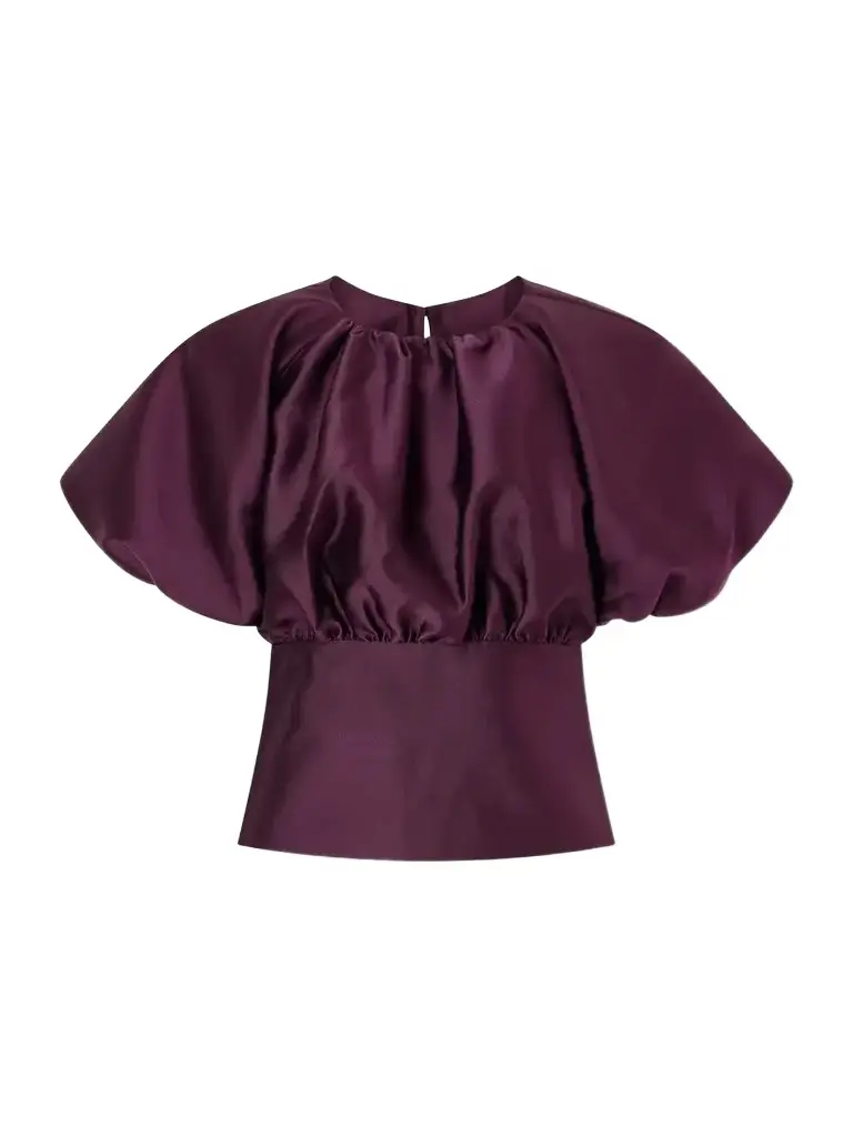 Self-Portrait Gathered Taffeta Top | Image 1 Self-Portrait Gathered Taffeta Top | Image 1