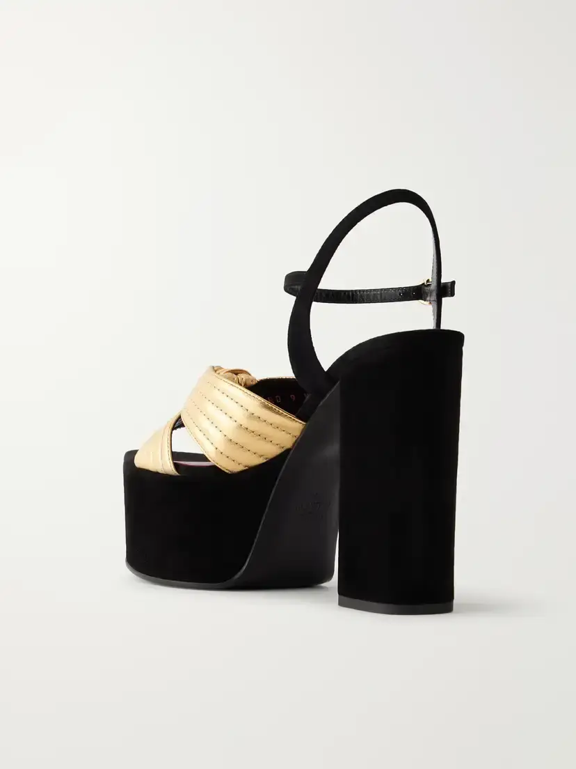 Valentino Garavani Crasher 125 Leather-trimmed Suede Sandals | Thumbnail 3