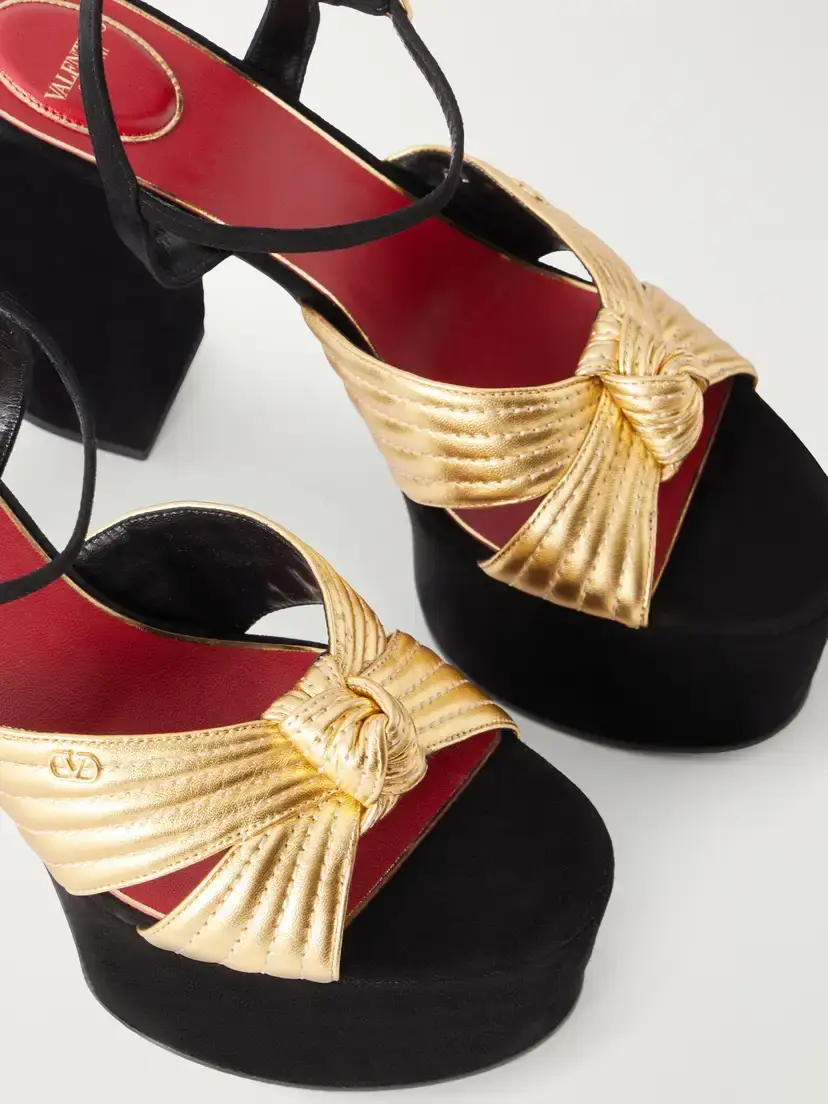 Valentino Garavani Crasher 125 Leather-trimmed Suede Sandals | Thumbnail 5