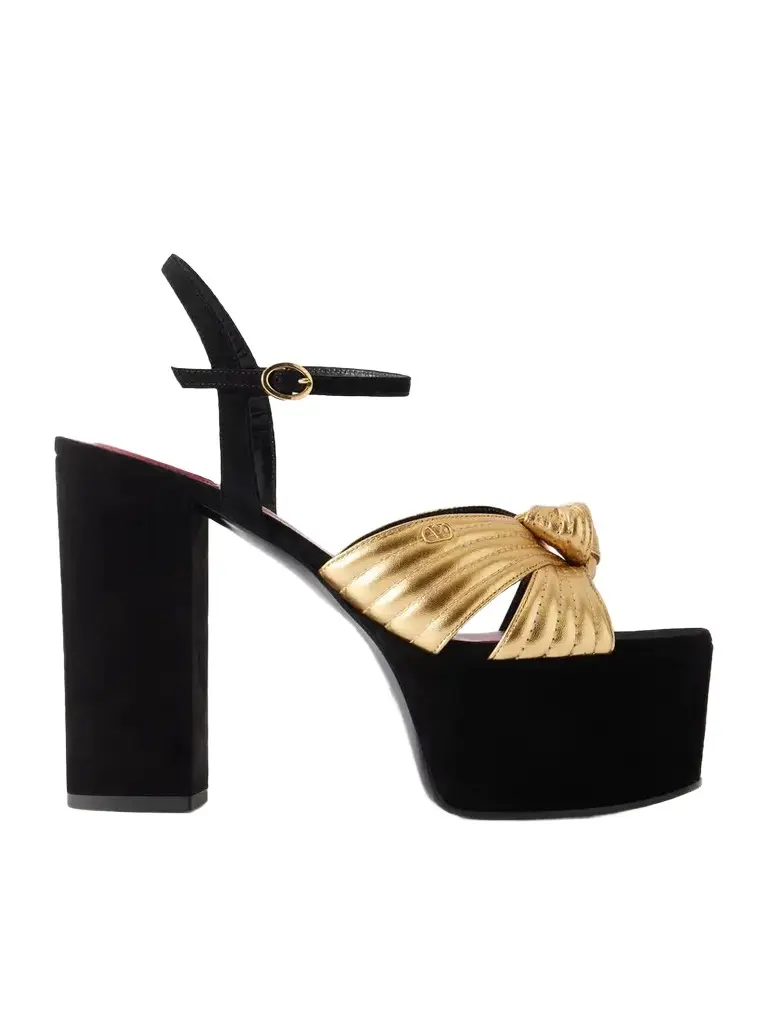 Valentino Garavani Crasher 125 Leather-trimmed Suede Sandals | Image 1 Valentino Garavani Crasher 125 Leather-trimmed Suede Sandals | Image 1