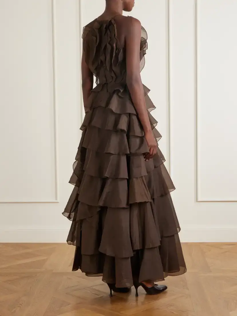 Aje Cleo Ruffled Tiered Organza Gown | Thumbnail 3 Aje Cleo Ruffled Tiered Organza Gown | Thumbnail 3