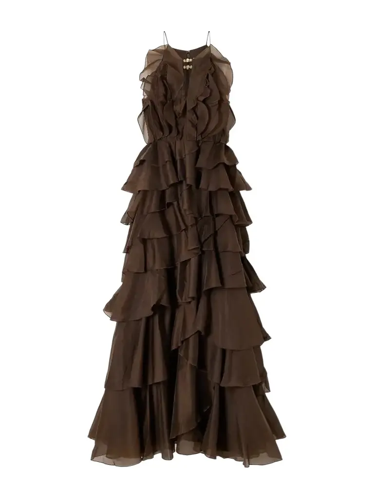 Aje Cleo Ruffled Tiered Organza Gown | Image 1 Aje Cleo Ruffled Tiered Organza Gown | Image 1